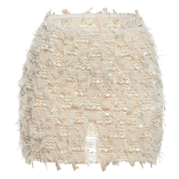 MARIA™ – Minigonna a vita alta con frange chic