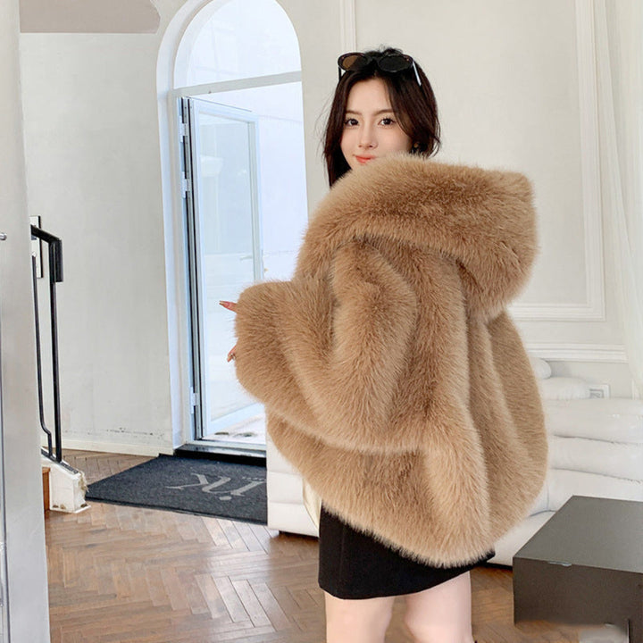 STELLA™ - Comodo Cappotto con Cappuccio a Maniche Lunghe in Pelliccia Sintetica