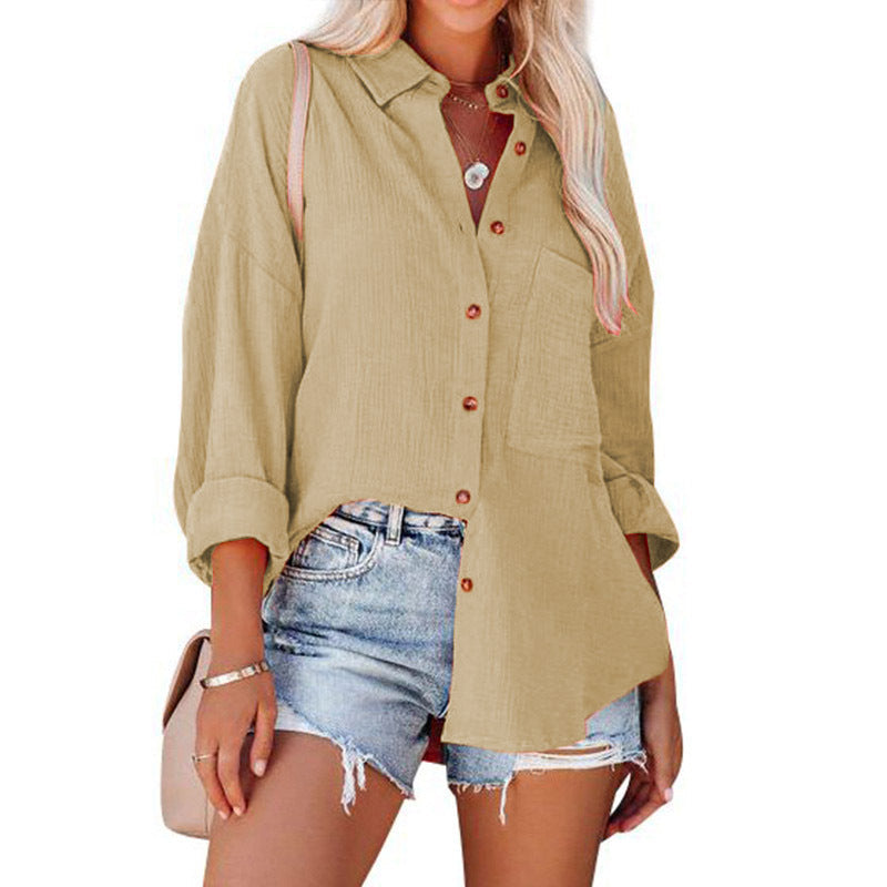 MADELYN | Blusa casual a maniche lunghe con bottoni