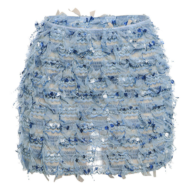 MARIA™ – Minigonna a vita alta con frange chic