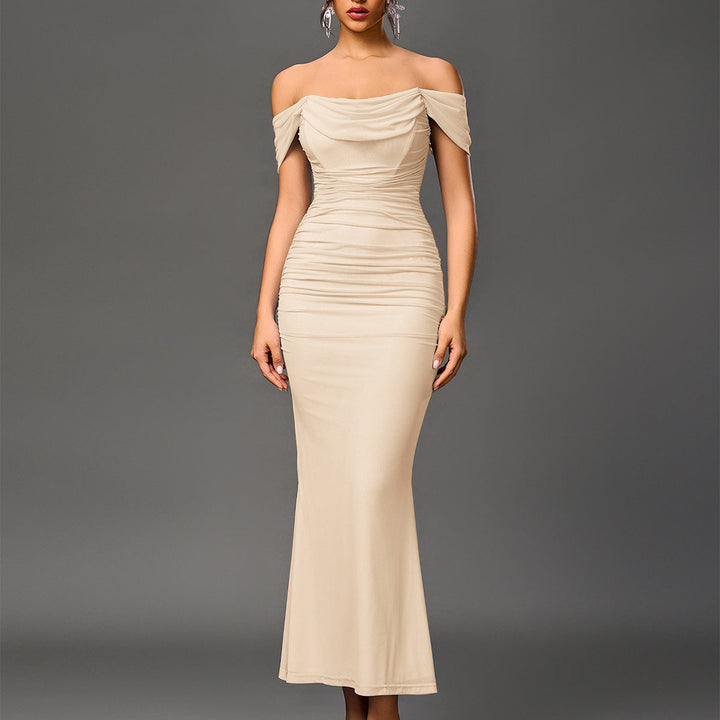 VALENTINI™ – Abito da sera a sirena arricciato chic con spalle scoperte