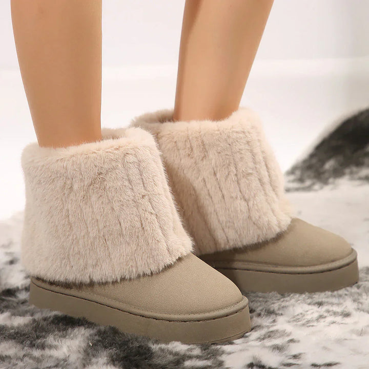 VANESSA™ - Stivali da neve da donna, morbidi, foderati in pelliccia sintetica, scarpe invernali corte con plateau