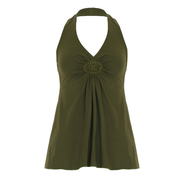 ELSATI™ – Top canotta casual con scollo all'americana