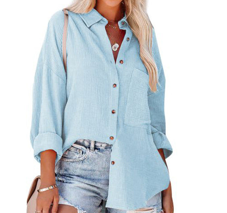 MADELYN | Blusa casual a maniche lunghe con bottoni
