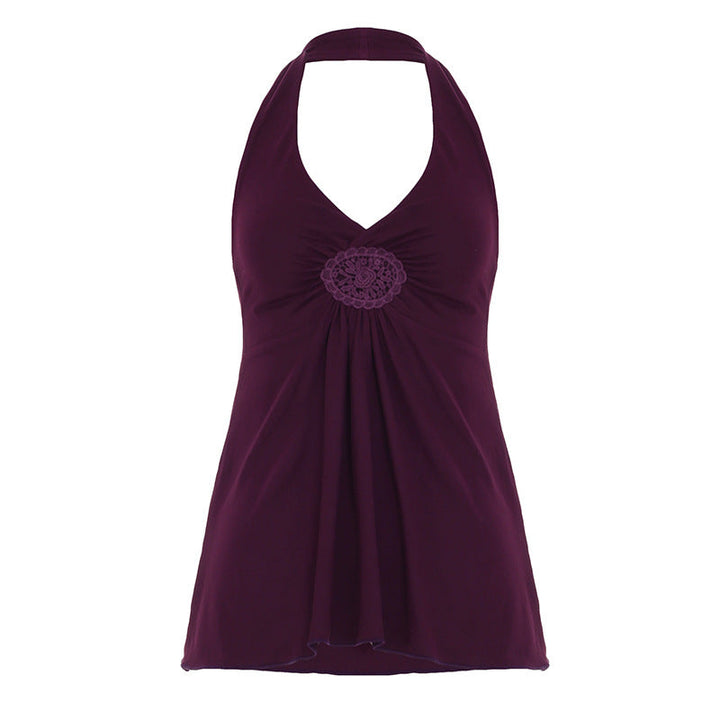 ELSATI™ – Top canotta casual con scollo all'americana