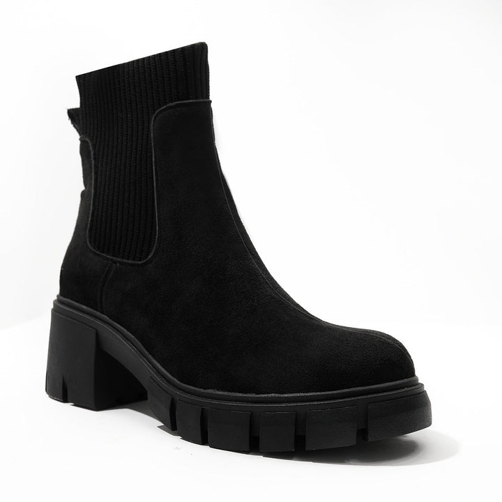 AVA™ - Stivaletti Chelsea da donna, con tacco grosso, modello slip-on