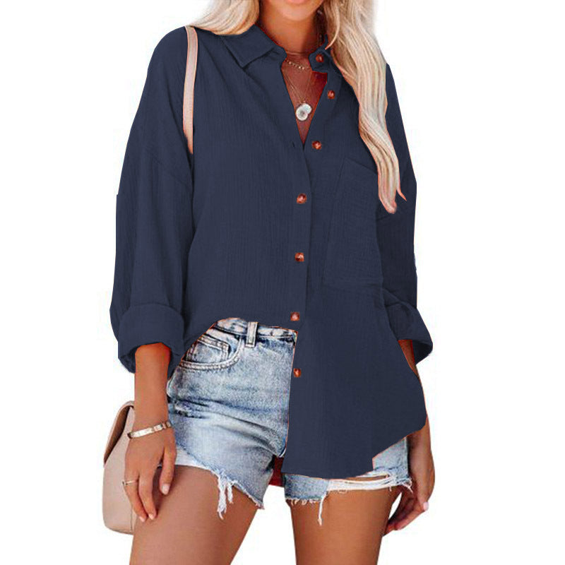 MADELYN | Blusa casual a maniche lunghe con bottoni