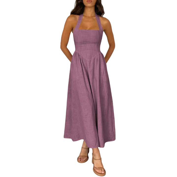 KATE™ – Elegant Sleeveless High-Waist Dress