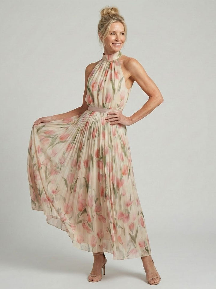 Abito midi floreale con scollo all'americana Aurelle™
