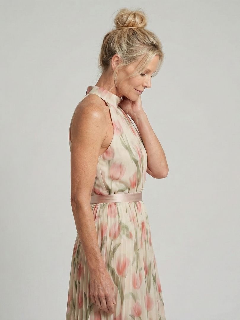 Abito midi floreale con scollo all'americana Aurelle™
