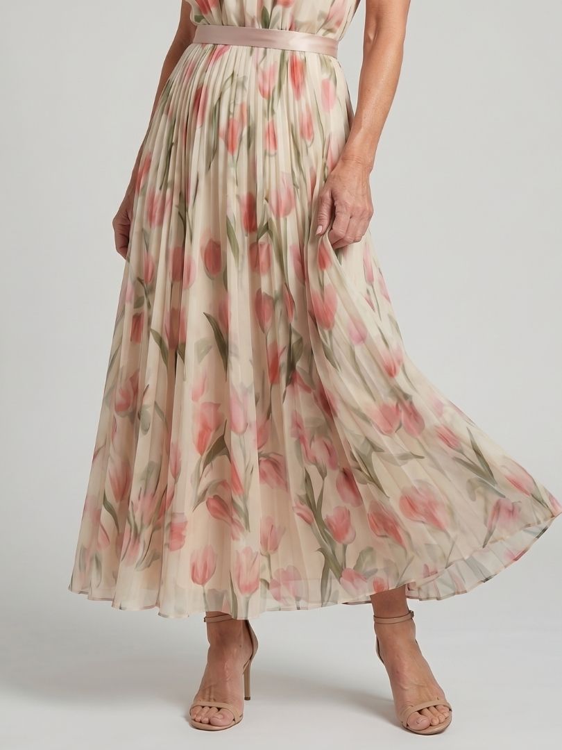 Abito midi floreale con scollo all'americana Aurelle™