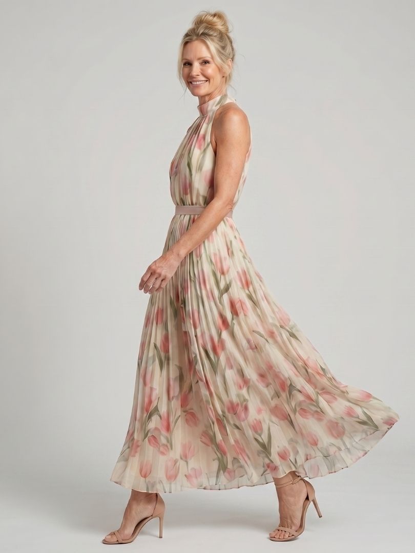 Abito midi floreale con scollo all'americana Aurelle™