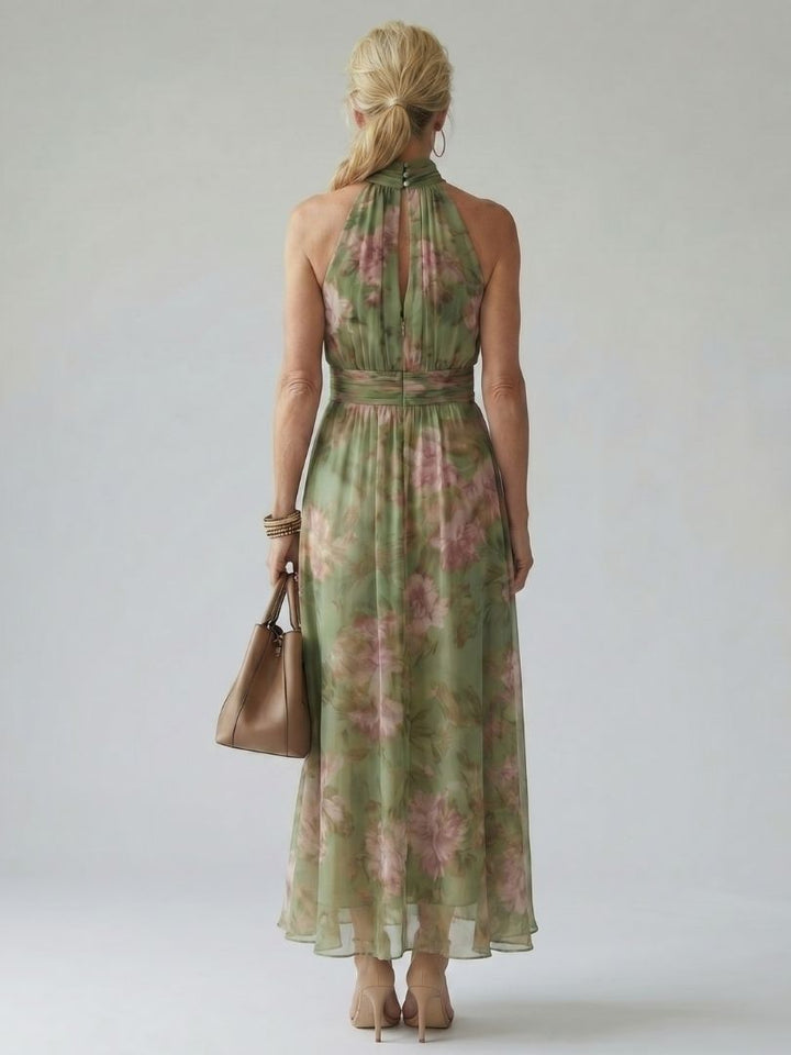 Abito midi Mirelle™ con scollo all'americana e arricciature