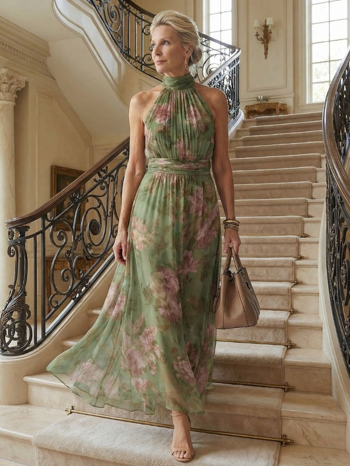Abito midi Mirelle™ con scollo all'americana e arricciature