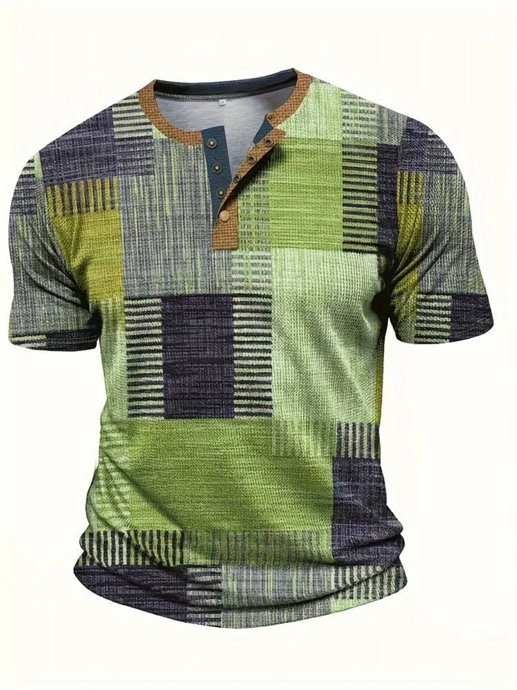 Stephen | Camicia Patchwork a Maniche Corte