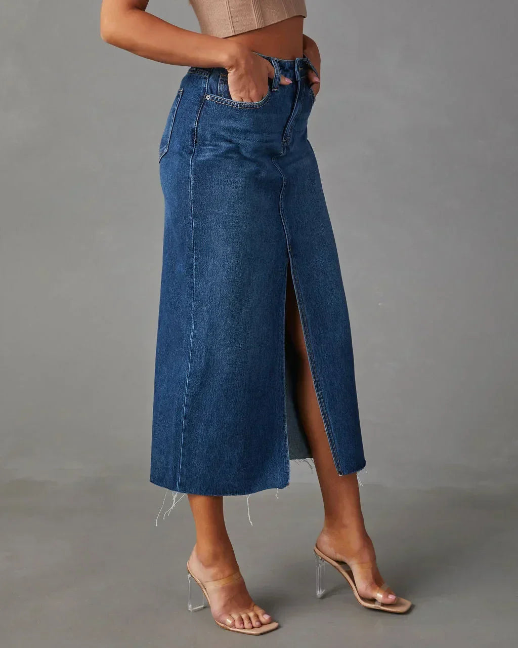 DENISE™ – Gonna classica in denim a vita alta