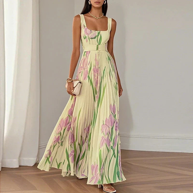Oriah | Maxi abito floreale svasato