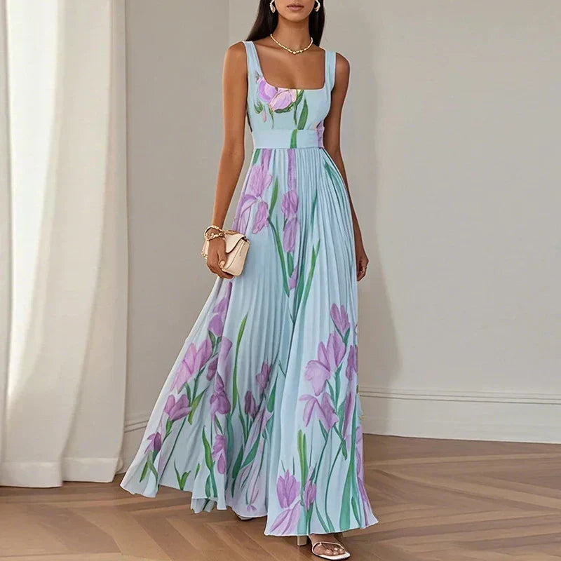 Oriah | Maxi abito floreale svasato