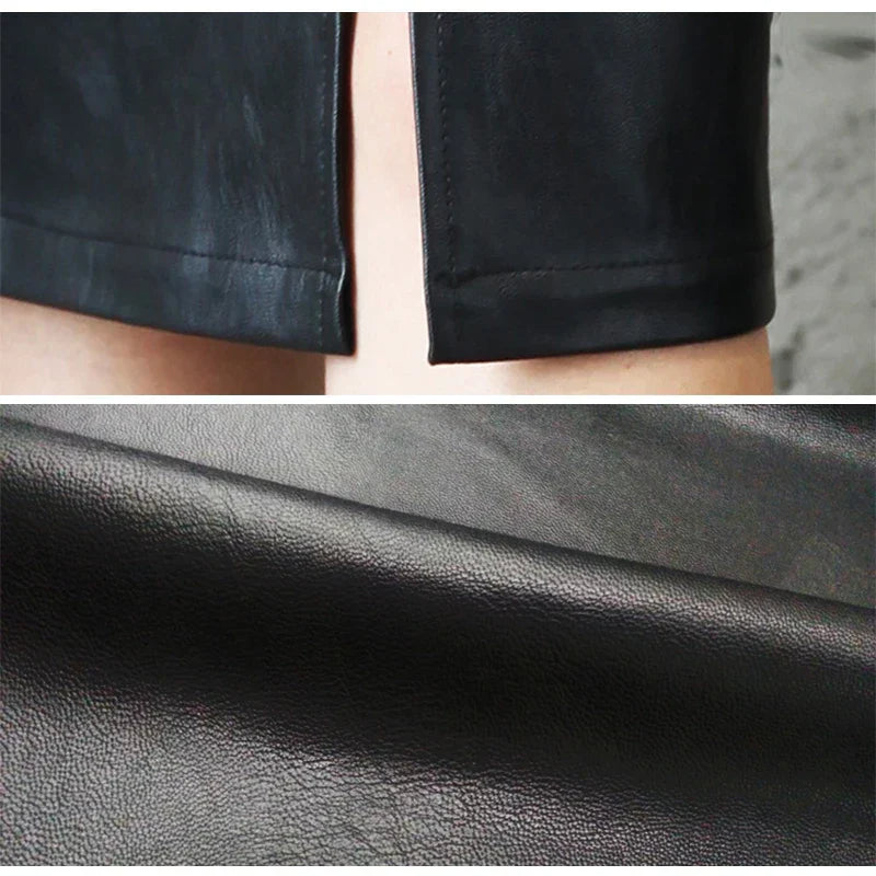 MONIQUE™ – Gonna a tubino in pelle nera elegante