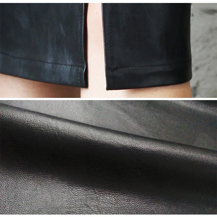 MONIQUE™ – Gonna a tubino in pelle nera elegante