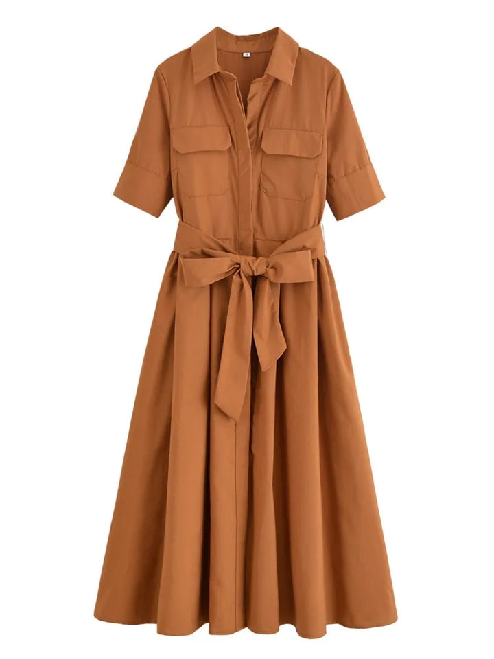 Margot | Abito a camicia a maniche corte con taschino