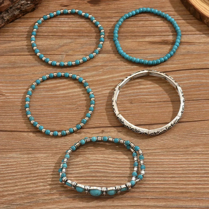 Pamela | Refined Turquoise Multi-Row Bracelet