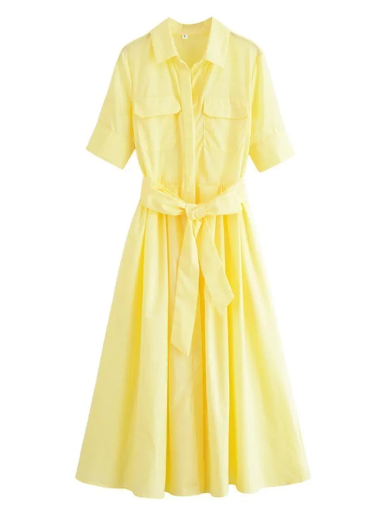 Margot | Abito a camicia a maniche corte con taschino