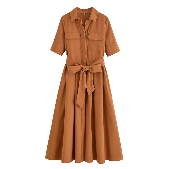 Margot | Abito a camicia a maniche corte con taschino