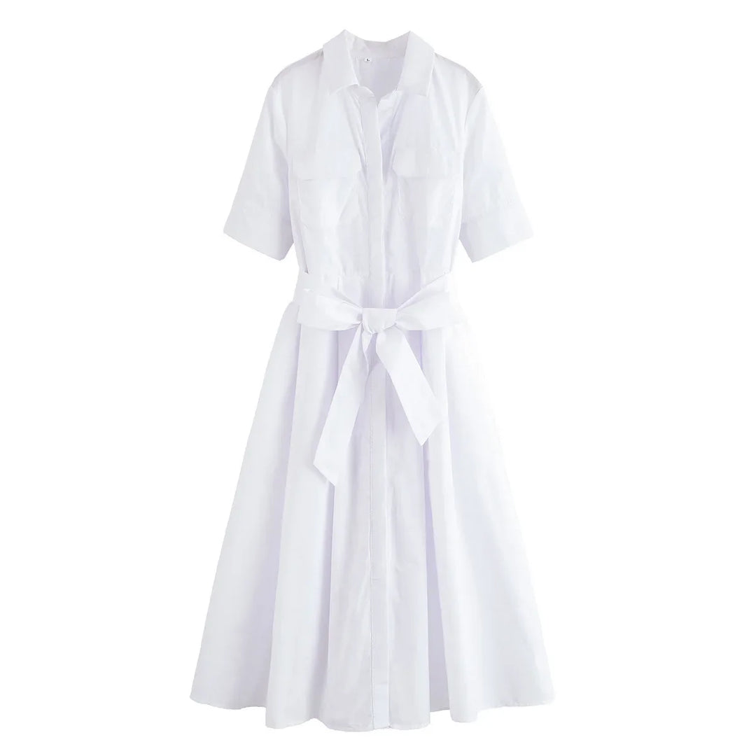Margot | Abito a camicia a maniche corte con taschino