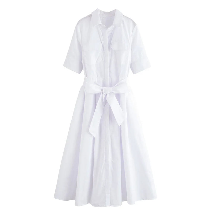 Margot | Abito a camicia a maniche corte con taschino