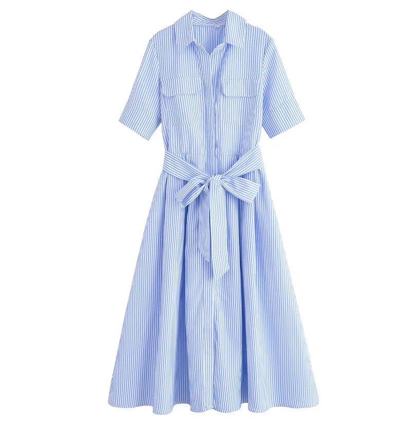 Margot | Abito a camicia a maniche corte con taschino