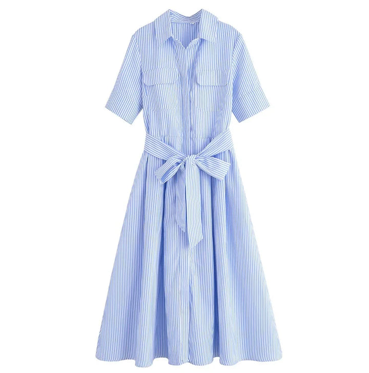 Margot | Abito a camicia a maniche corte con taschino