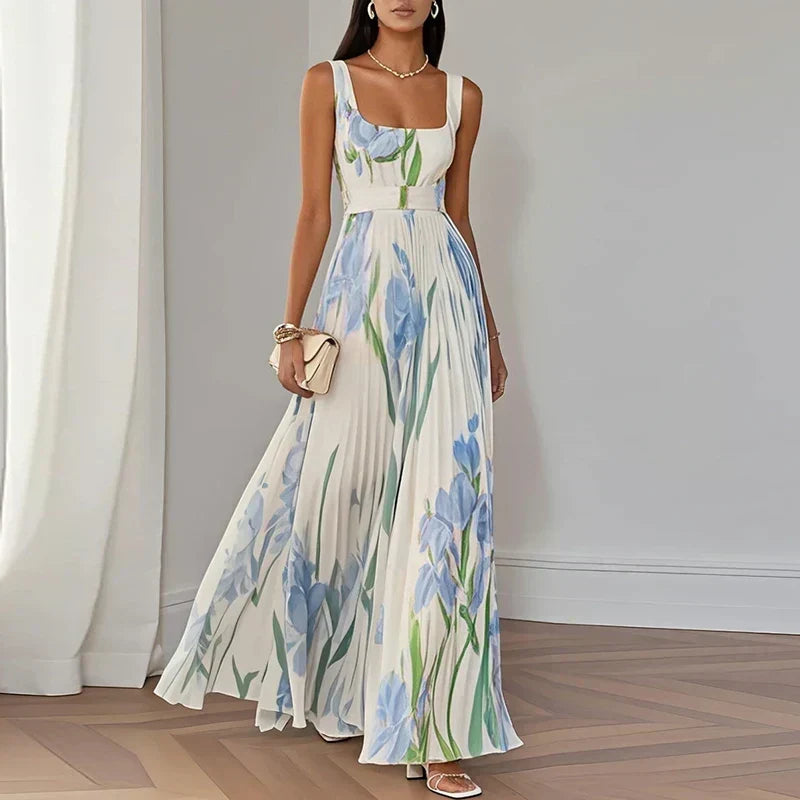 Oriah | Maxi abito floreale svasato