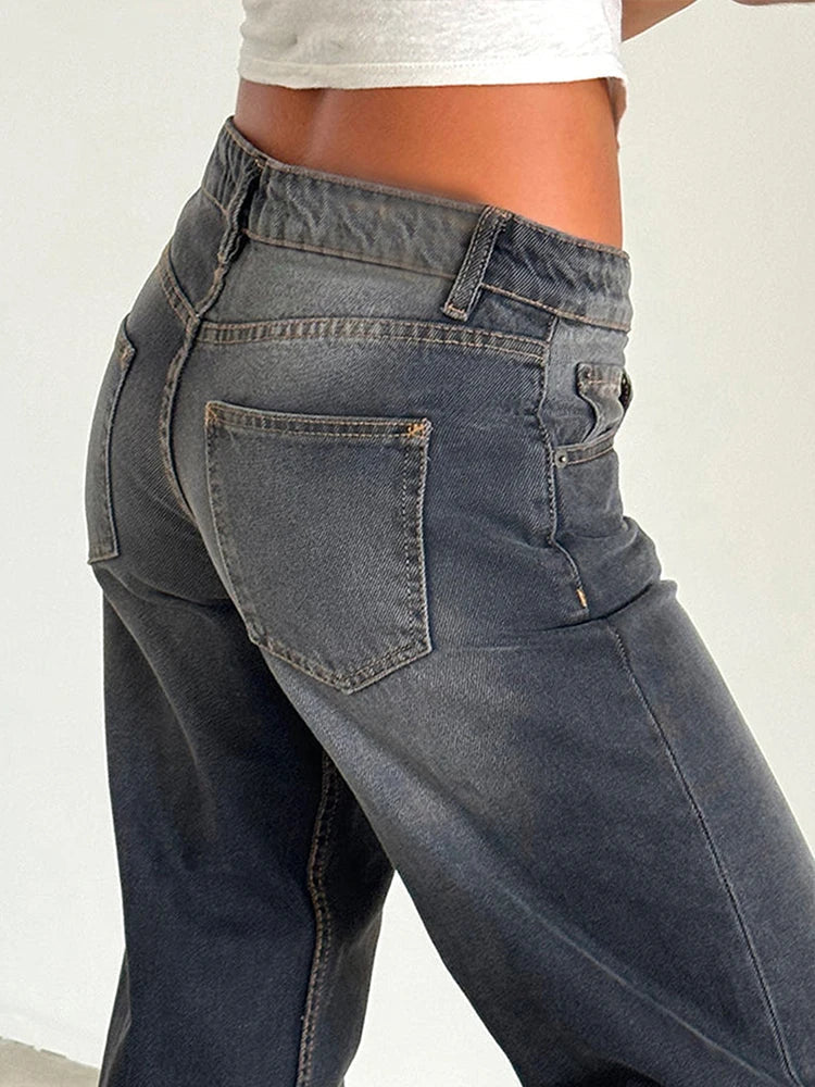SYLVAINE™ – Jeans Larghi Casual Vintage