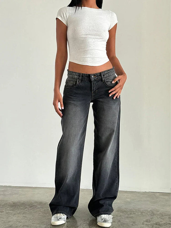 SYLVAINE™ – Jeans Larghi Casual Vintage