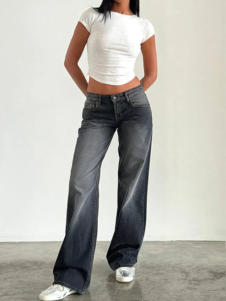 SYLVAINE™ – Jeans Larghi Casual Vintage