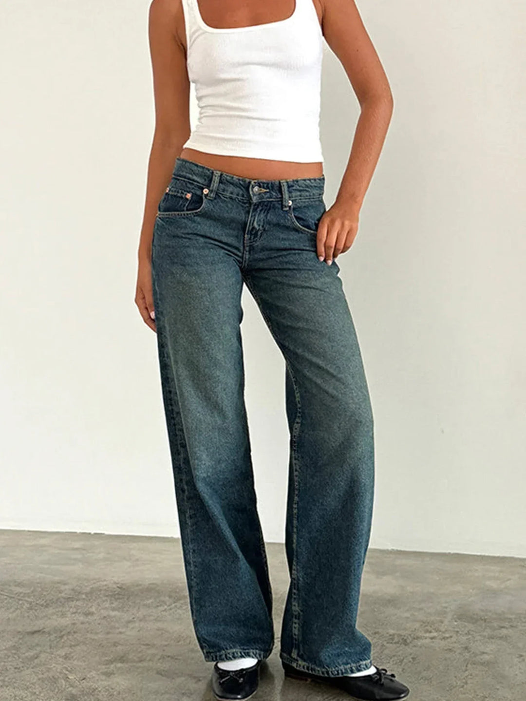 SYLVAINE™ – Jeans Larghi Casual Vintage
