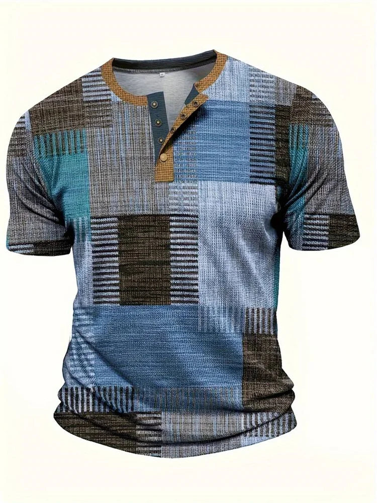 Stephen | Camicia Patchwork a Maniche Corte
