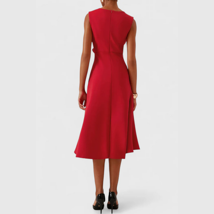 Rosalind | Draped Asymmetric Midi Dress