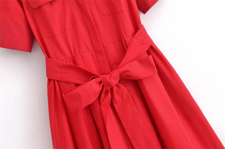 Margot | Abito a camicia a maniche corte con taschino