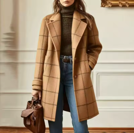Elodie | Classic Check Autumn Coat