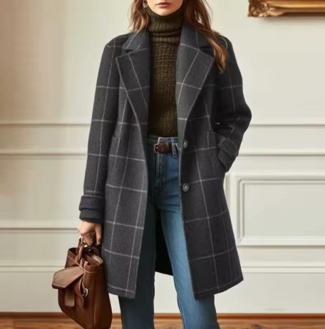 Elodie | Classic Check Autumn Coat