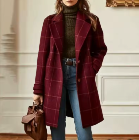 Elodie | Classic Check Autumn Coat