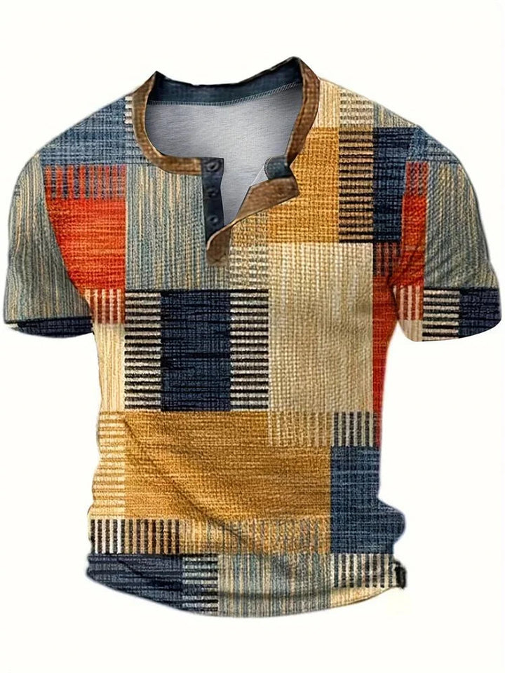 Stephen | Camicia Patchwork a Maniche Corte