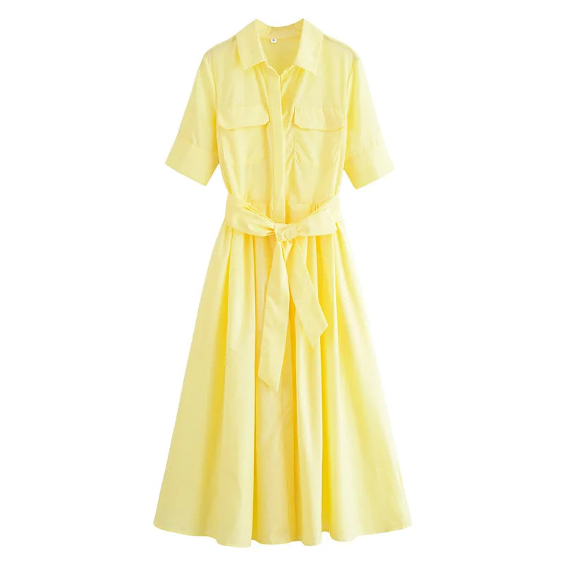 Margot | Abito a camicia a maniche corte con taschino