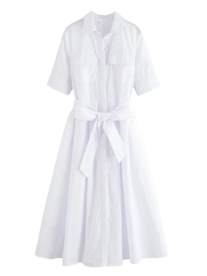 Margot | Abito a camicia a maniche corte con taschino