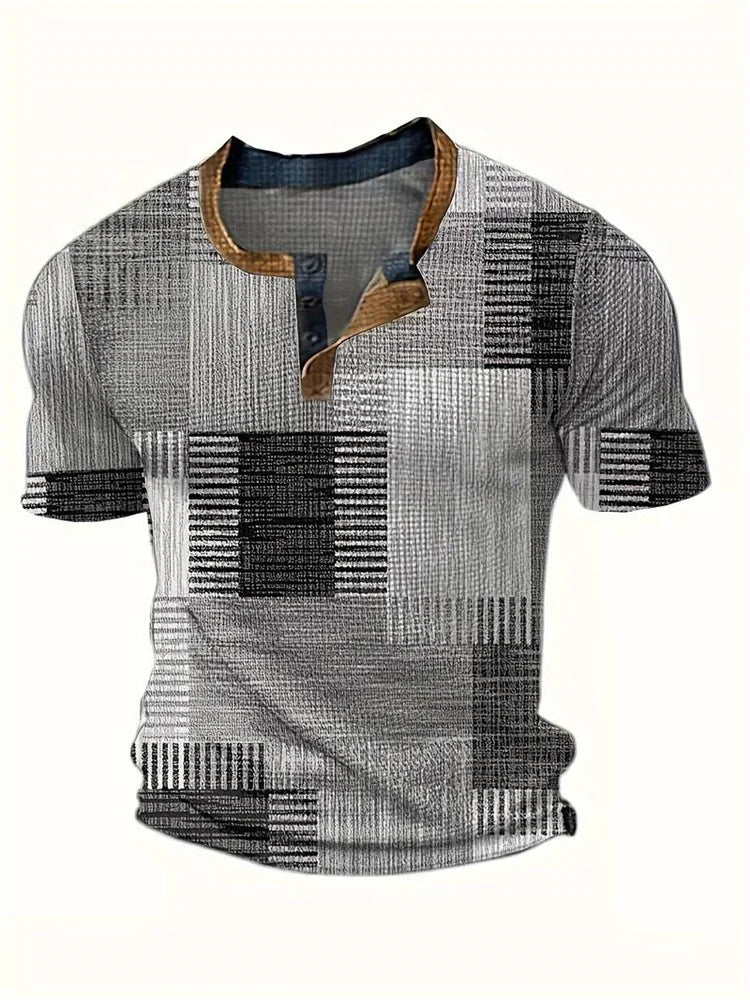 Stephen | Camicia Patchwork a Maniche Corte
