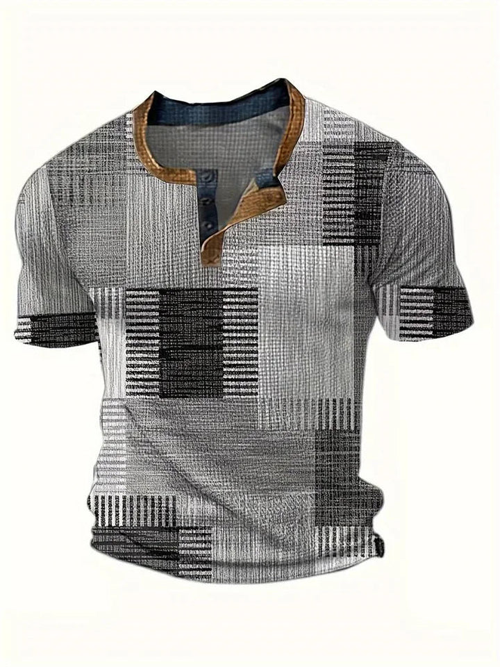 Stephen | Camicia Patchwork a Maniche Corte
