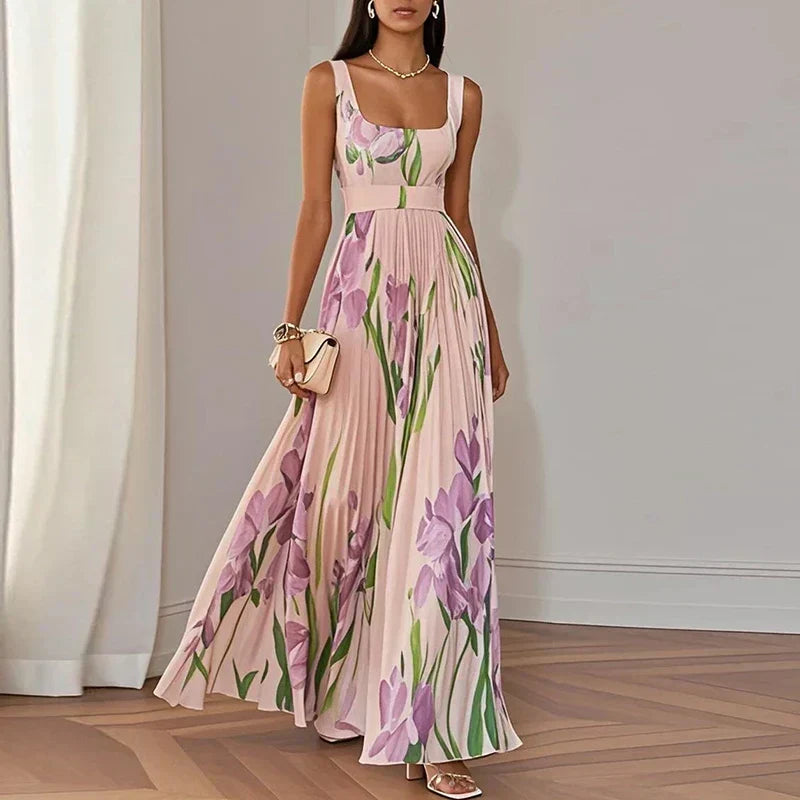 Oriah | Maxi abito floreale svasato