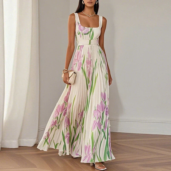 Oriah | Maxi abito floreale svasato